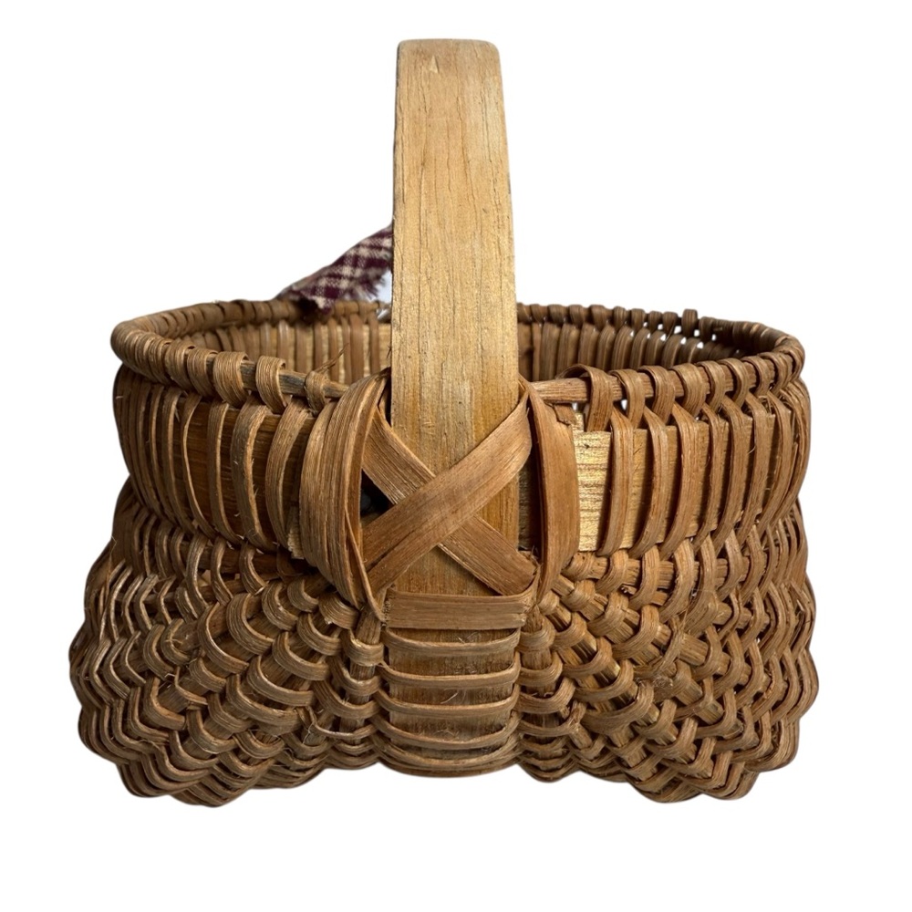 Small Wicker Woven Buttocks Split Bottom Egg Basket - Picture 3 of 6